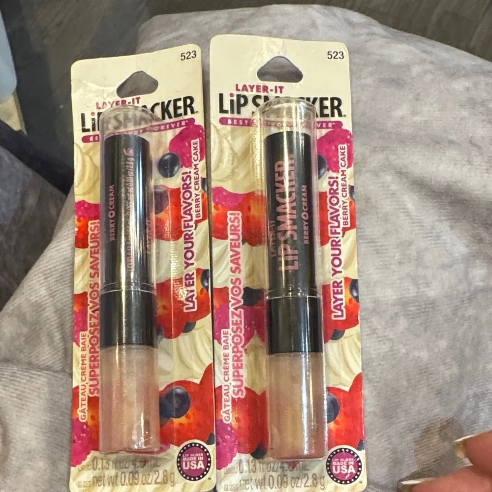 Lip smacker, berry cream, cake, glass Layer-It Lip Balm‎ - Set of 2